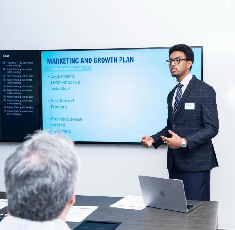 Presenting StockSmart to business professionals